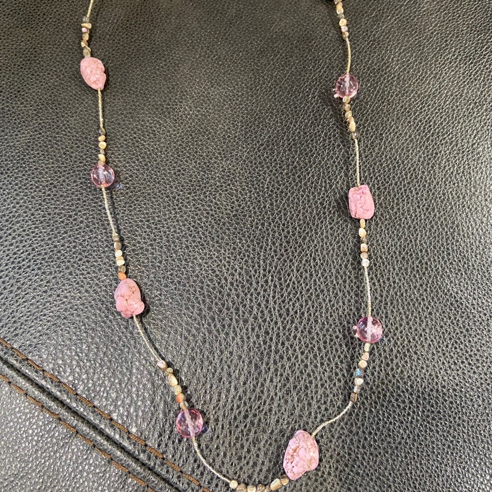Beautiful new pink beaded necklace